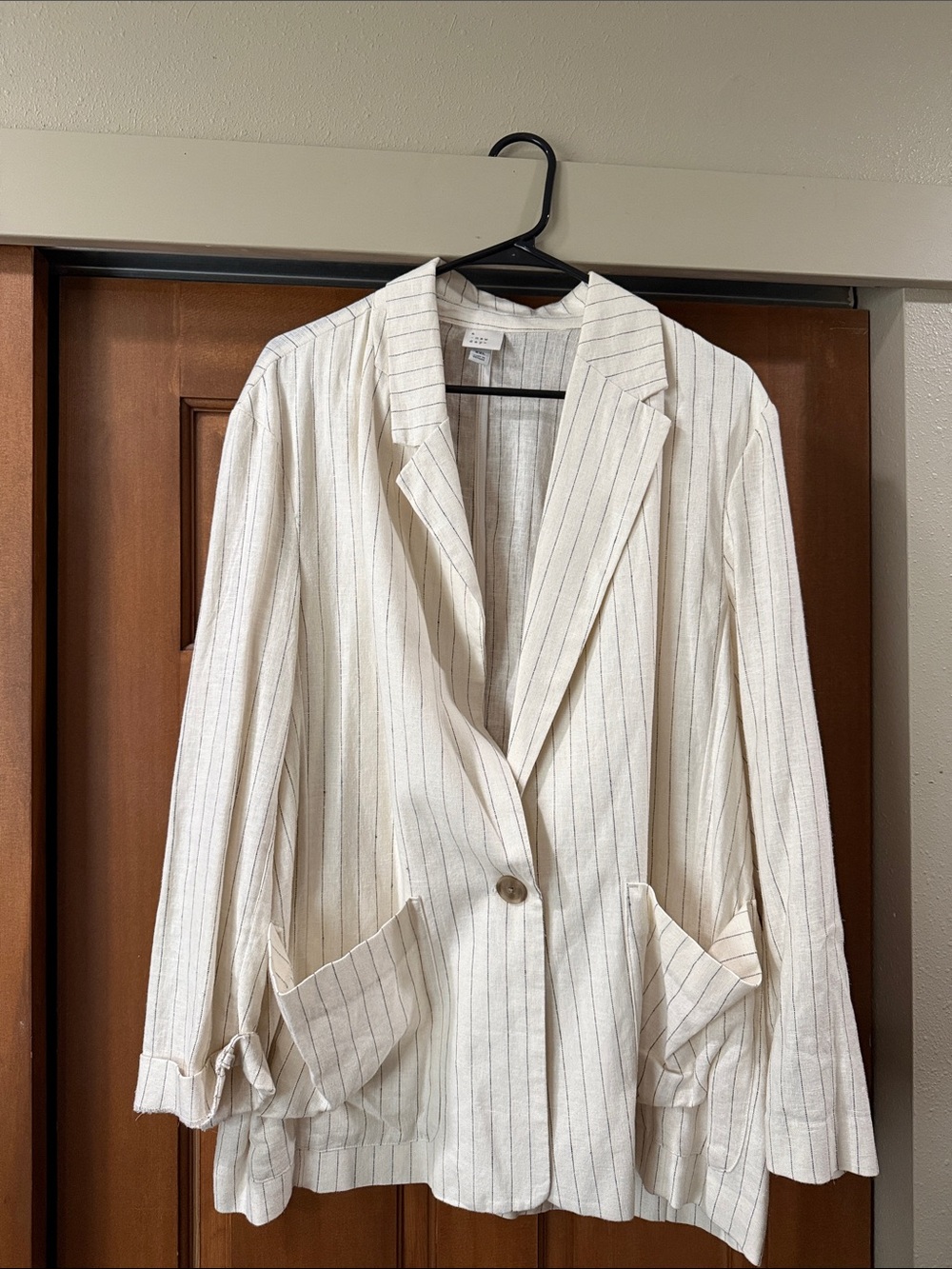 a new day Ivory Pinstriped Blazer